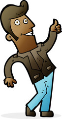 cartoon man giving thumbs up sign