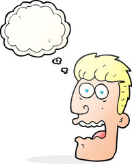 thought bubble cartoon shocked man