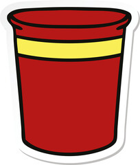 sticker of a quirky hand drawn cartoon plant pot