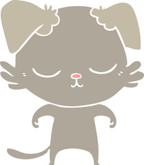 cute flat color style cartoon dog