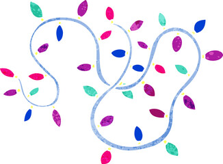 retro cartoon doodle of colourful lights