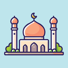 Mosque design isolated vector illustration