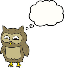 thought bubble cartoon owl