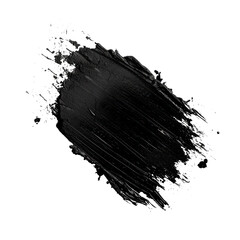 A black blob with a splash of paint on it Isolated on transparent background, PNG