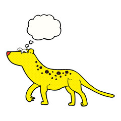 Fototapeta premium thought bubble cartoon leopard
