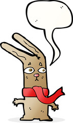 cartoon rabbit with speech bubble