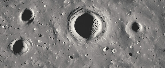 Moon surface. Craters on the moon. Moon surface texture. Space landscape - obrazy, fototapety, plakaty