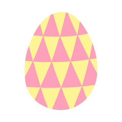 Egg with triangle geometric pattern, Easter holiday design element, vector
