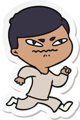 sticker of a cartoon angry man