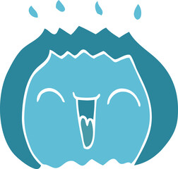 cartoon doodle laughing gas flame