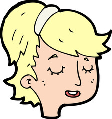 cartoon pretty female face