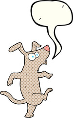 comic book speech bubble cartoon dancing dog