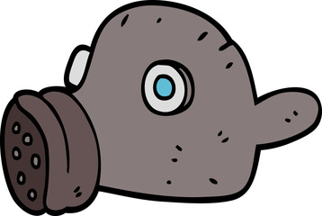 cartoon doodle gas mask