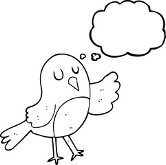 thought bubble cartoon bird