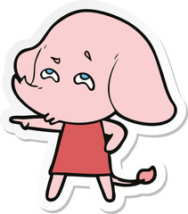 sticker of a cartoon elephant remembering