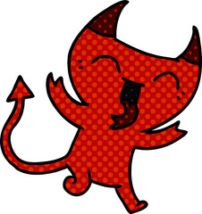 cartoon of cute kawaii red demon