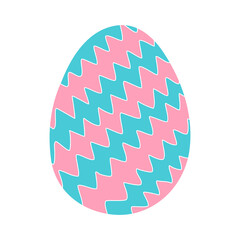 Egg with zig zag geometric pattern, Easter holiday design element, vector