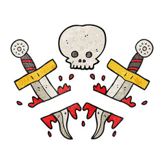 textured cartoon dagger tattoo