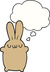 cartoon rabbit and thought bubble