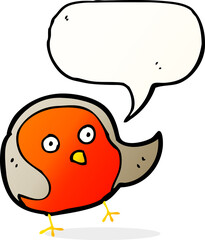 cartoon robin with speech bubble