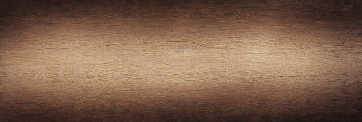 Rustic plank - wood background panorama banner long. Old brown rustic dark wooden texture.