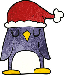 cartoon doodle christmas penguin