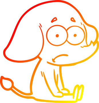 recommend clip art: warm gradient line drawing cartoon unsure elephant sat on floor