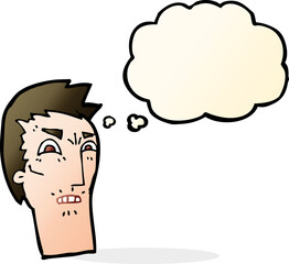 cartoon angry face with thought bubble