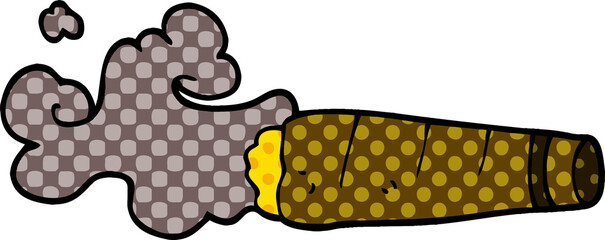 cartoon doodle smoking cigar