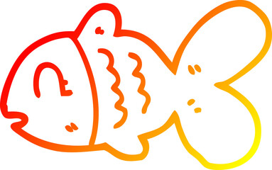 warm gradient line drawing cartoon fish