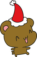 christmas cartoon of kawaii bear