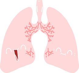 flat color style cartoon lungs