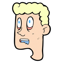 cartoon staring man drooling