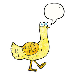 speech bubble textured cartoon bird