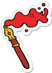 sticker of a cartoon fountain pen