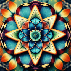 Beautiful Geometry - Retro Flower Mandala