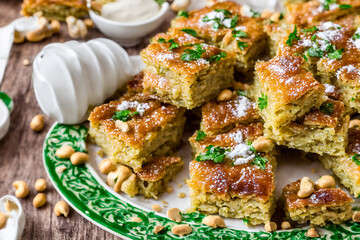 Turkish Dessert Antep Baklava Close Up Detailed Realistic
