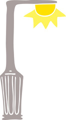 flat color illustration cartoon lamp post