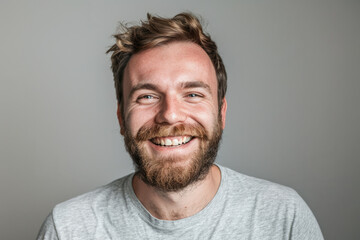Portrait of a happy young man. Stylish hipster man with a big smile - obrazy, fototapety, plakaty