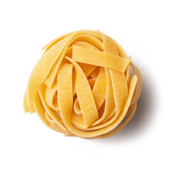 fettuccine pasta isolated on white background
