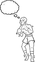 thought bubble cartoon boxer