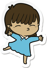sticker of a cartoon woman