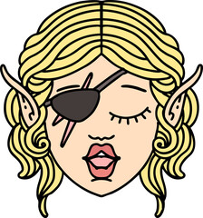 elf rogue character face illustration