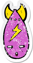 retro distressed sticker of a cartoon bomb