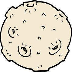 cartoon doodle moon with craters