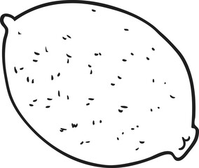 black and white cartoon lemon
