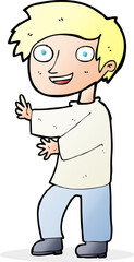 cartoon excited boy