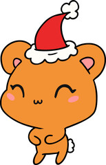 christmas cartoon of kawaii bear