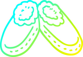 cold gradient line drawing cartoon comfy slippers