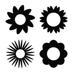 Glyph daisy flower pixel perfect vector icon with white background.